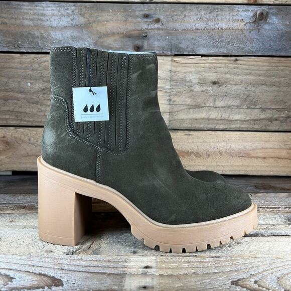 Dolce Vita Caster H2O Waterproof Suede Bootie - Olive - 8.5 Wide - NWOB - Picture 3 of 9